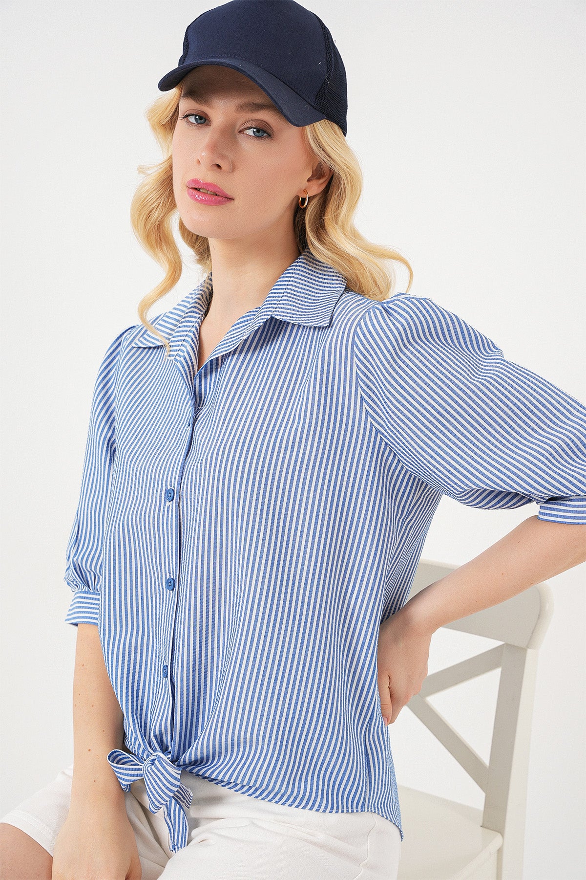 Navy Blue Women Shirt