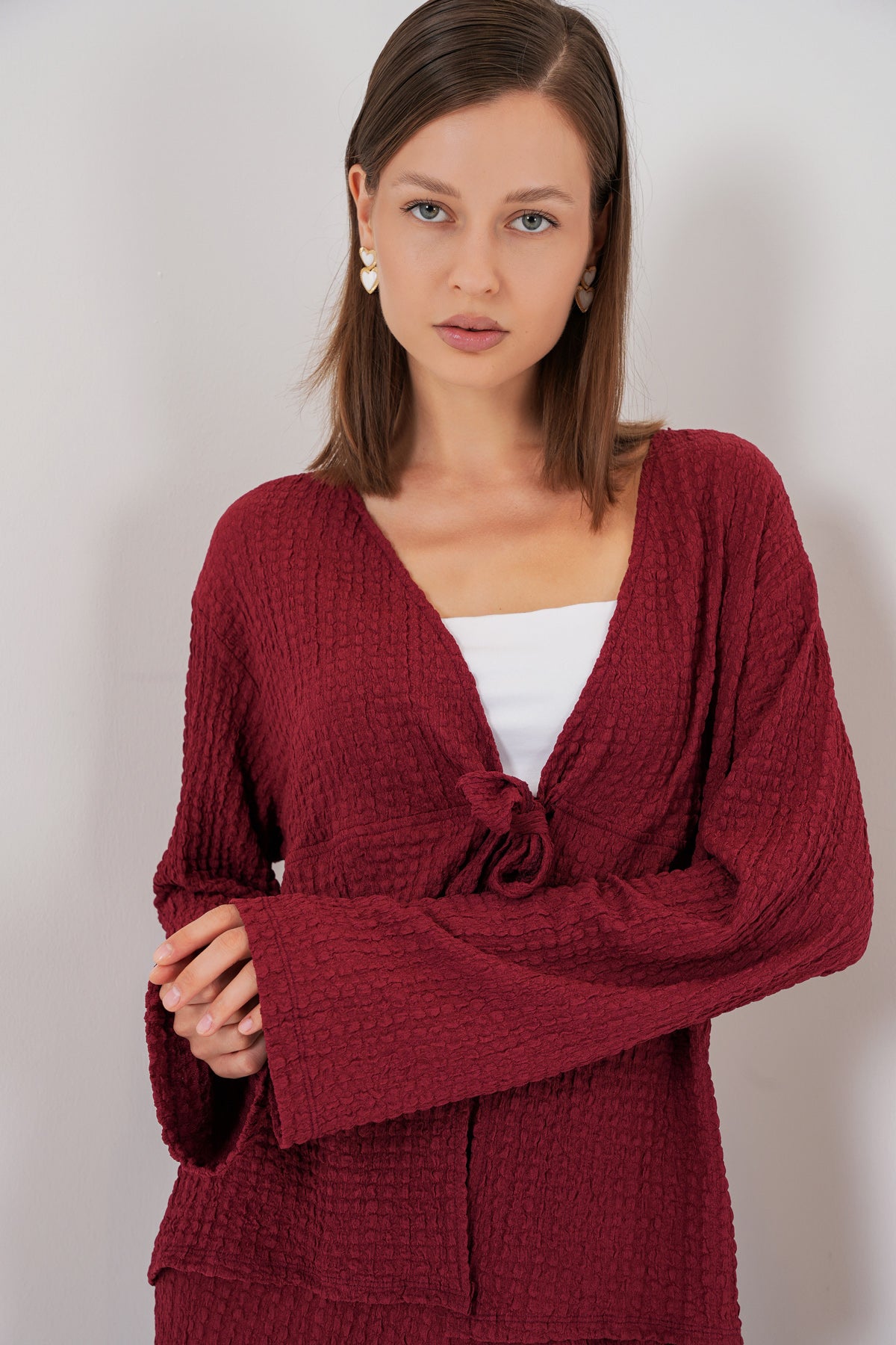 Burgundy Women Top and Bottom Set