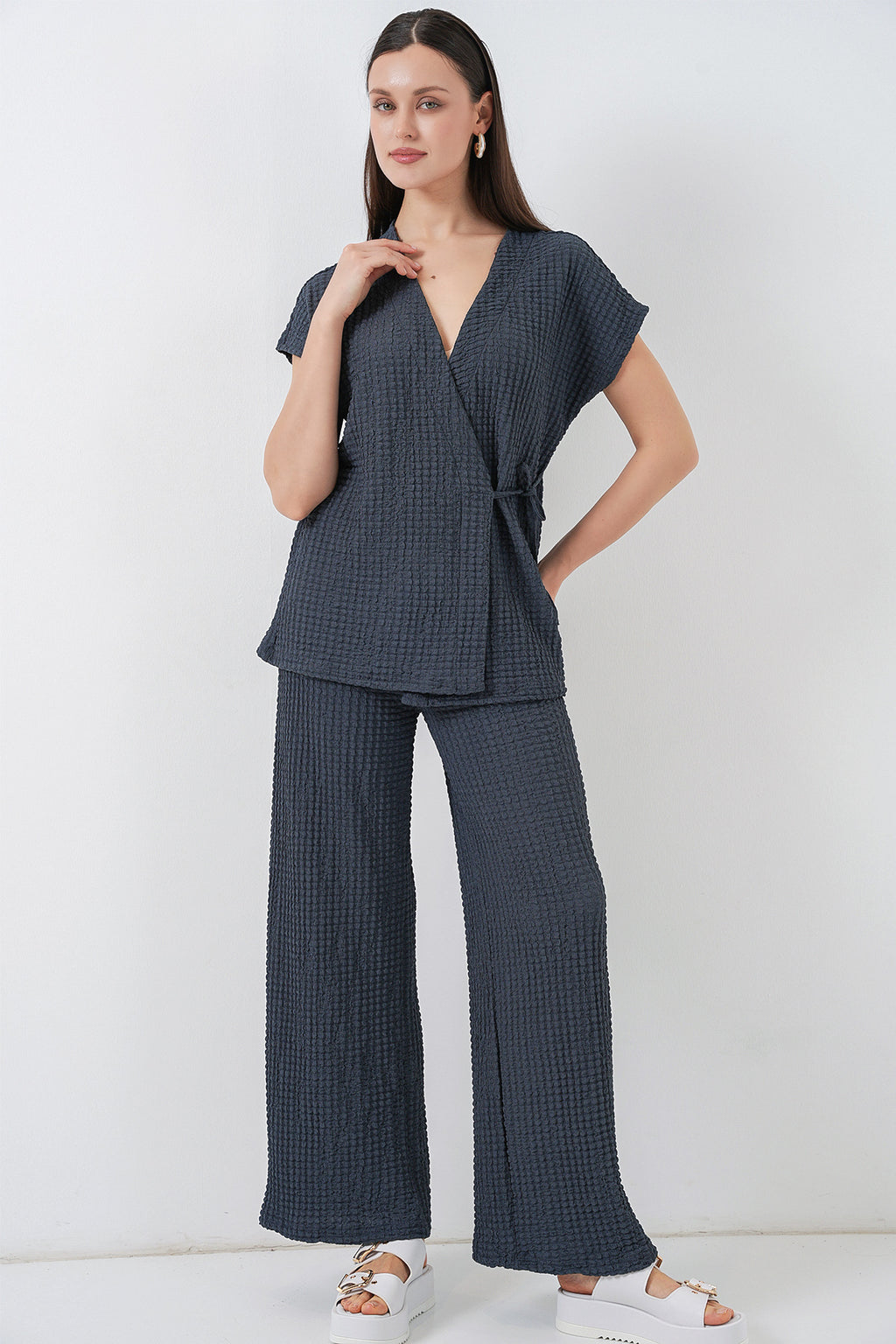 Anthracite Women Top and Bottom Set