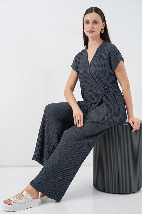 Anthracite Women Top and Bottom Set