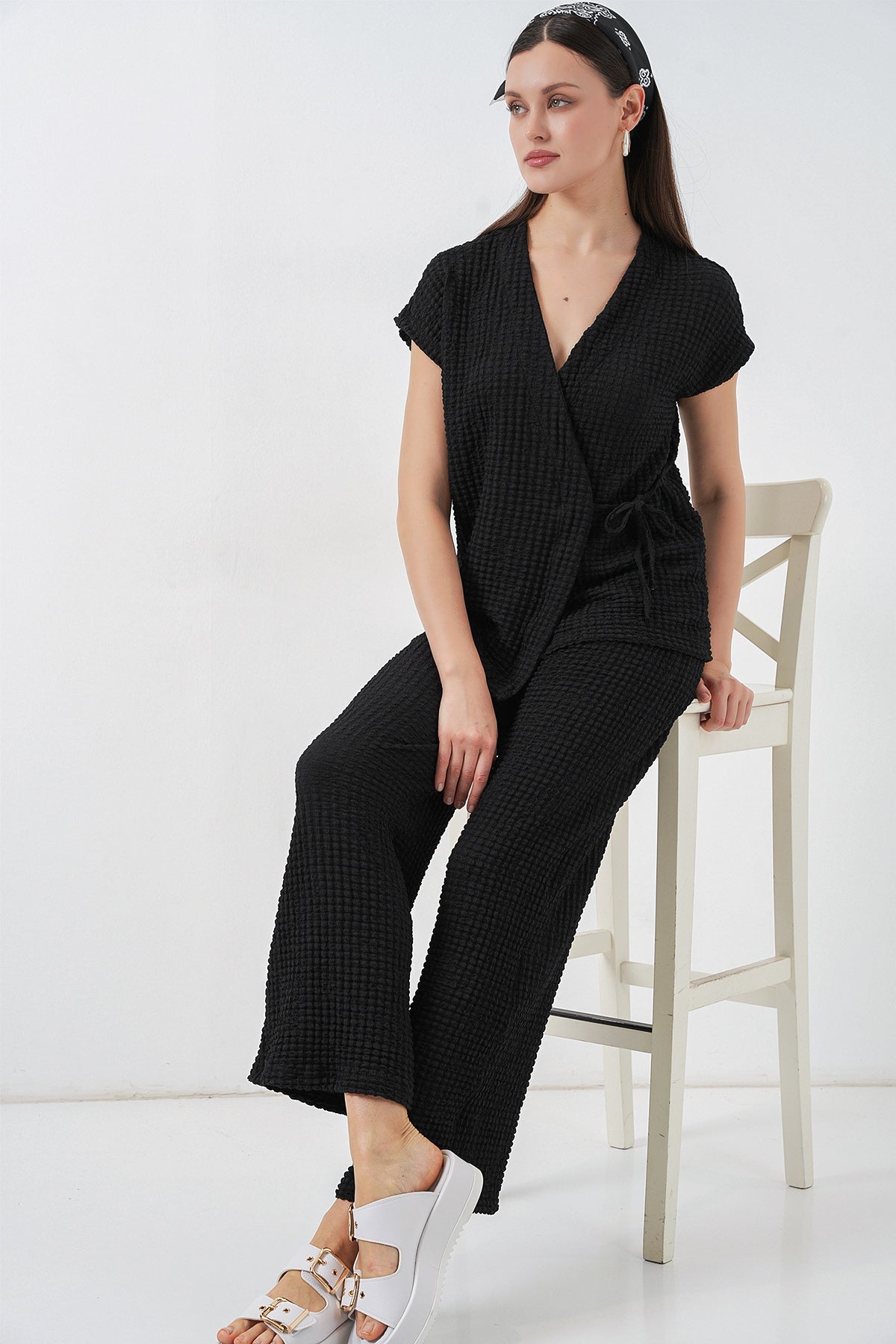 Black Women Top and Bottom Set