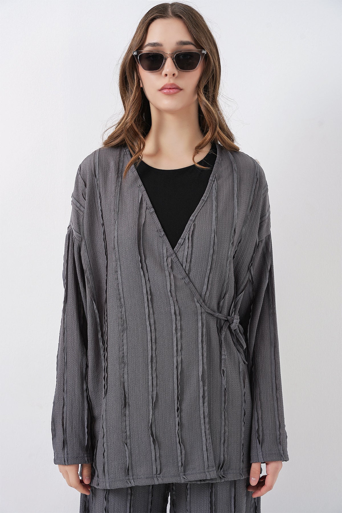 Grey Women Top and Bottom Set