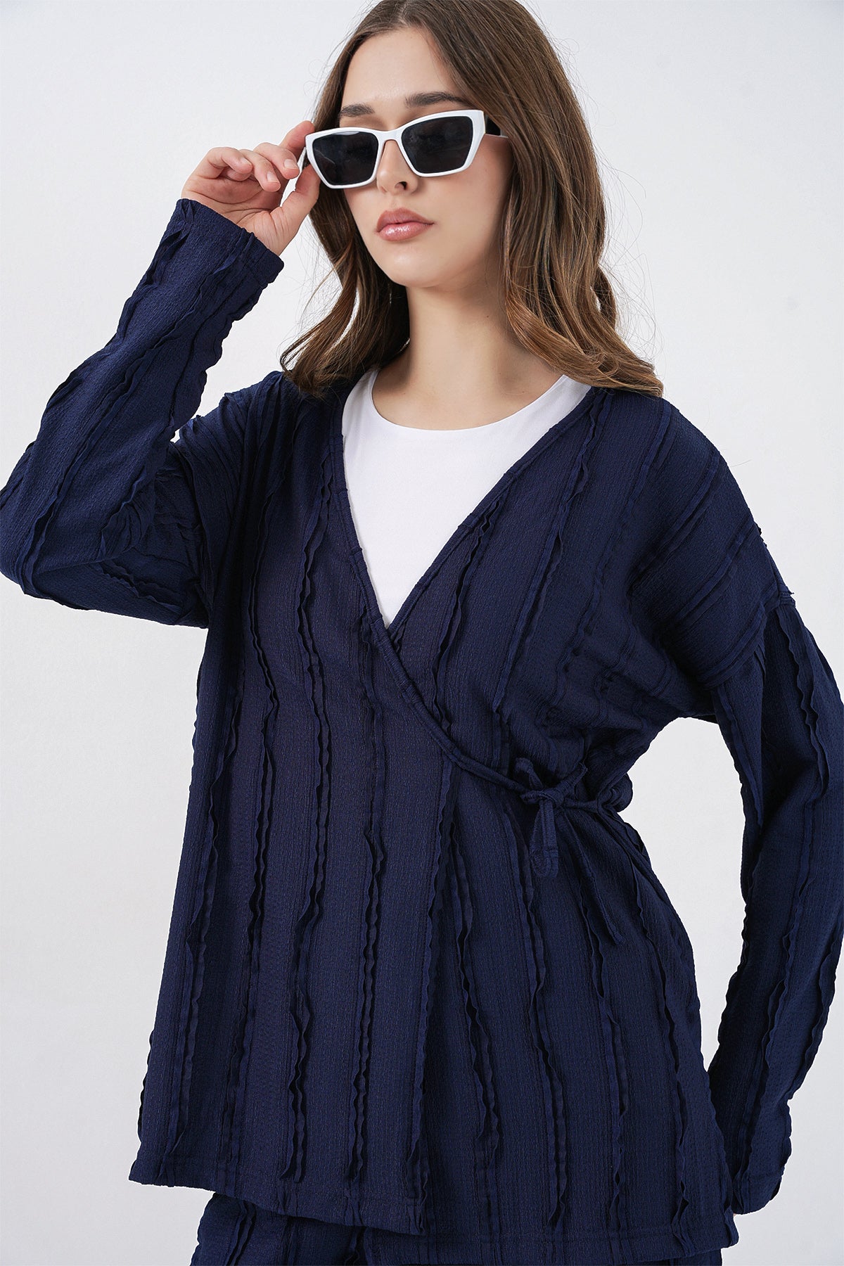 Navy Blue Women Top and Bottom Set