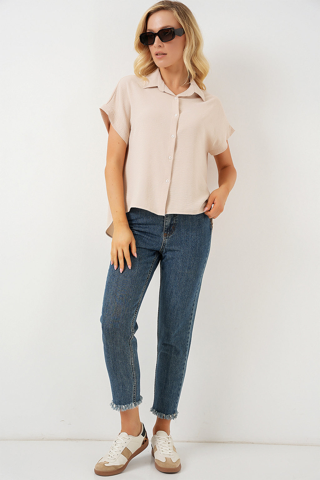 Cream Women Shirt