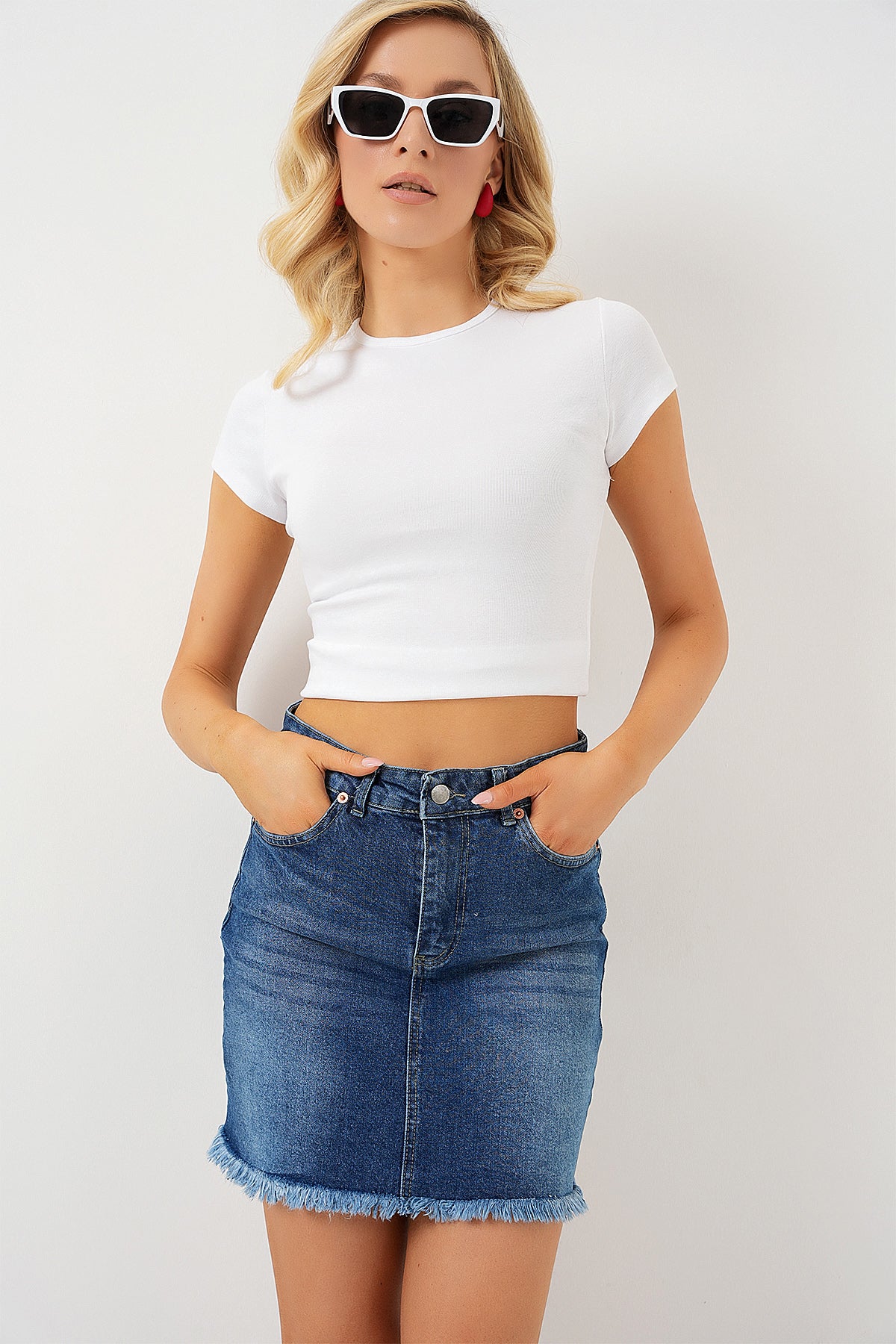 Navy Blue Women Skirt