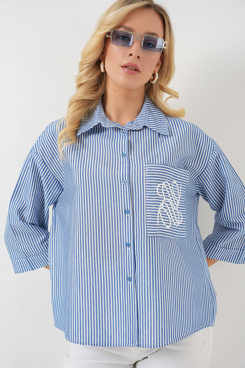 Navy Blue Women Shirt