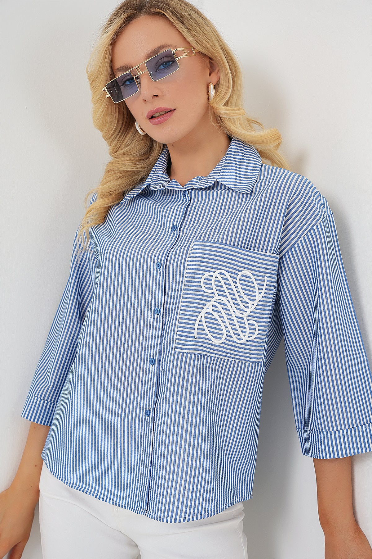Navy Blue Women Shirt