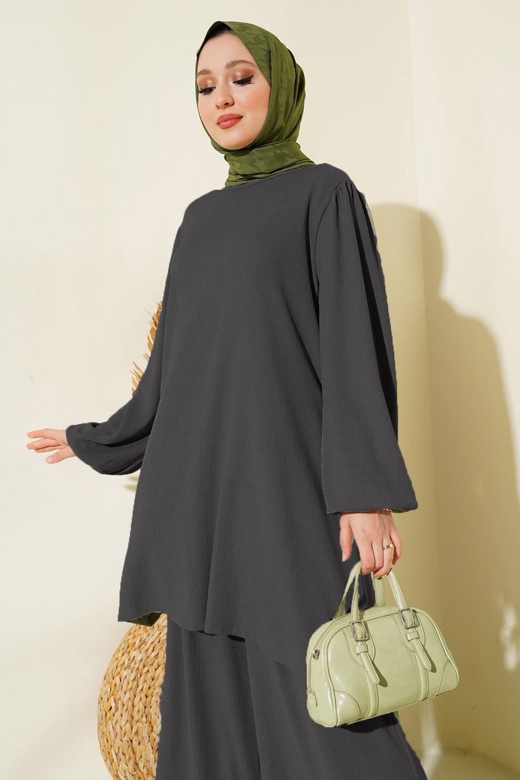 Anthracite Women Top and Bottom Set