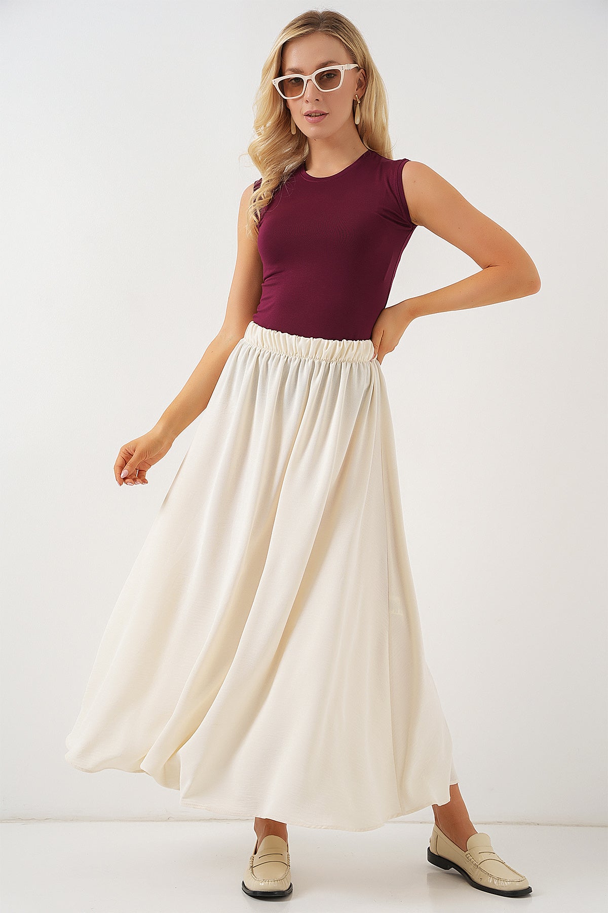 Cream Women Skirt