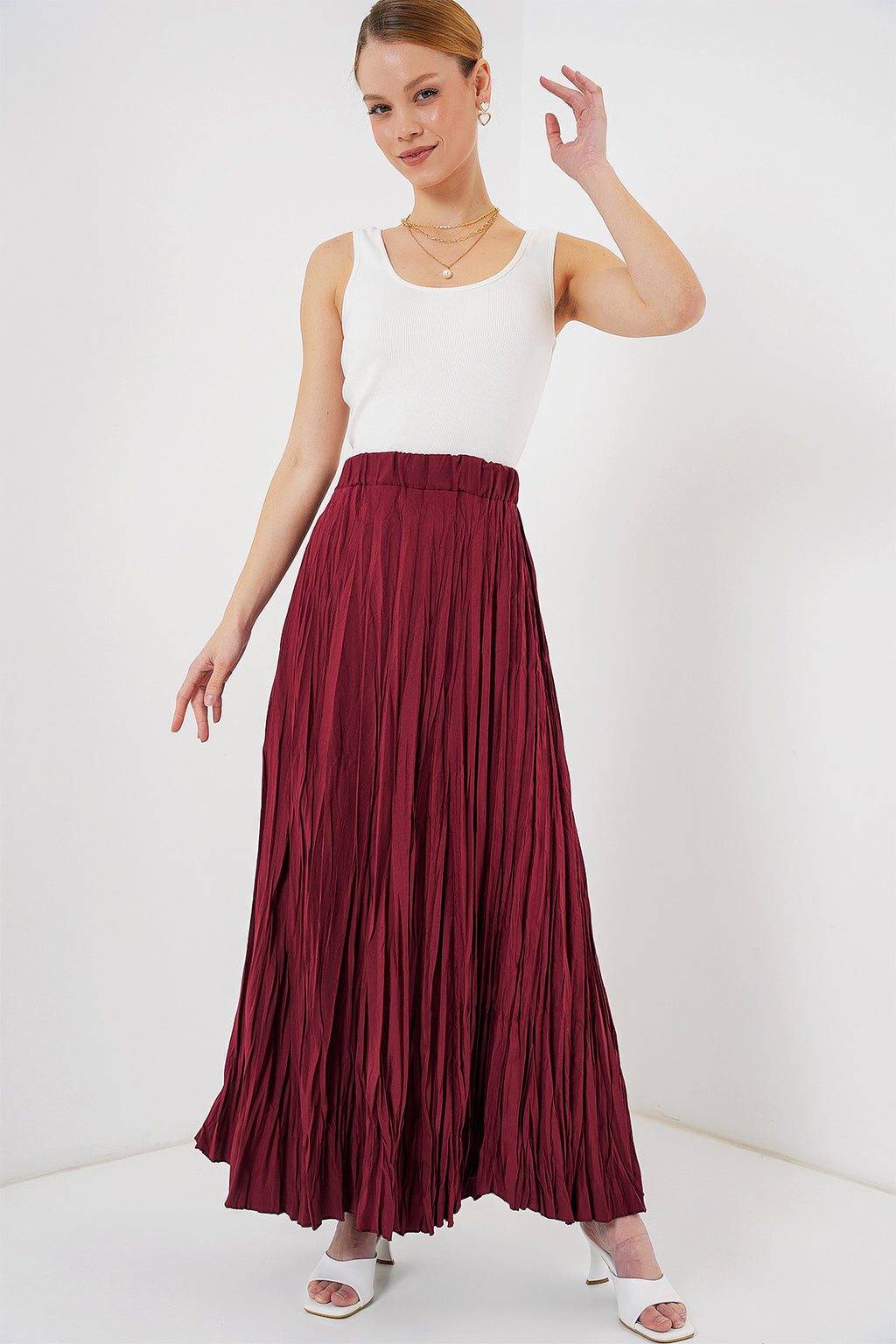 Burgundy Women Skirt