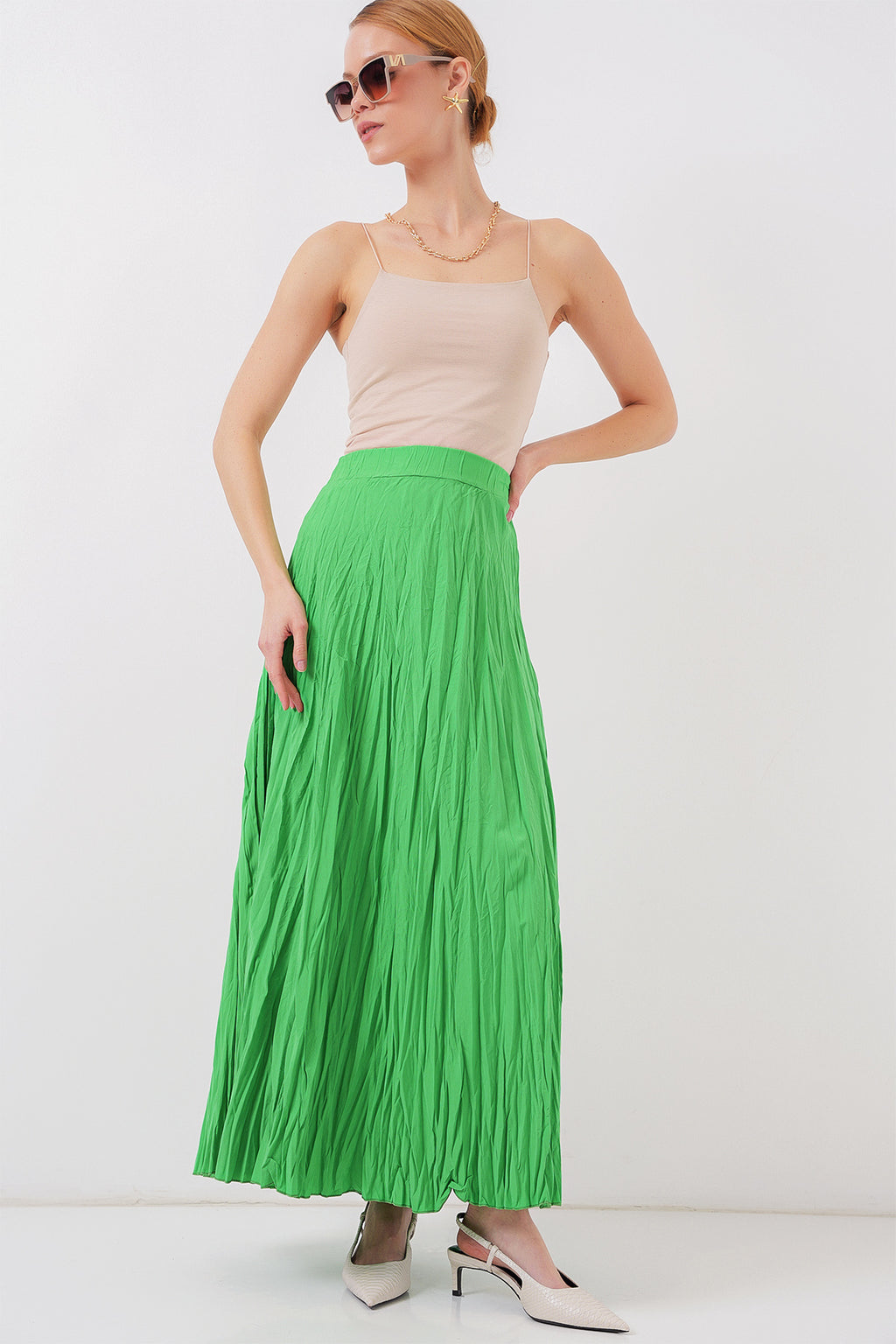 Green Women Skirt