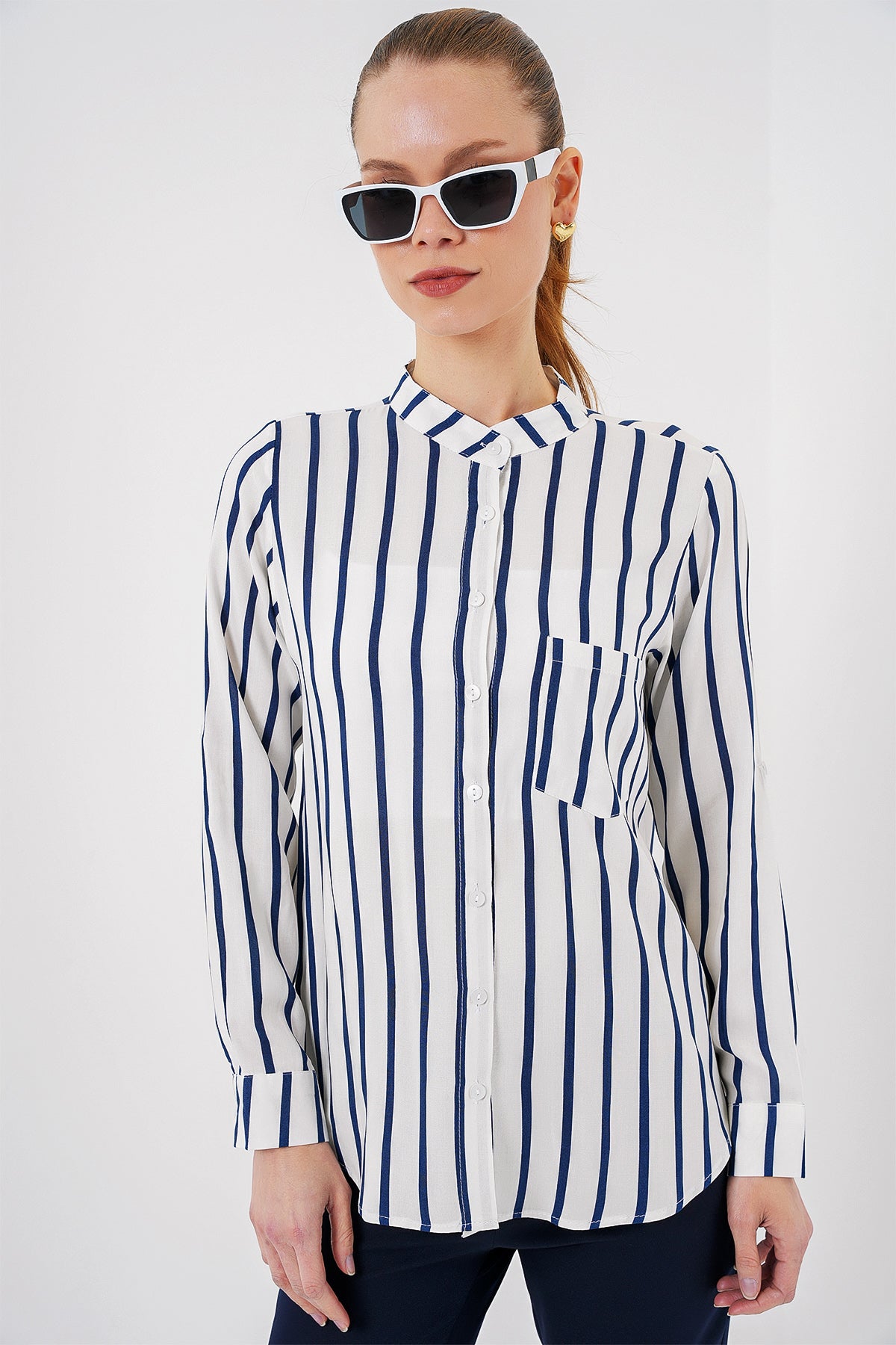 Navy Blue Women Shirt
