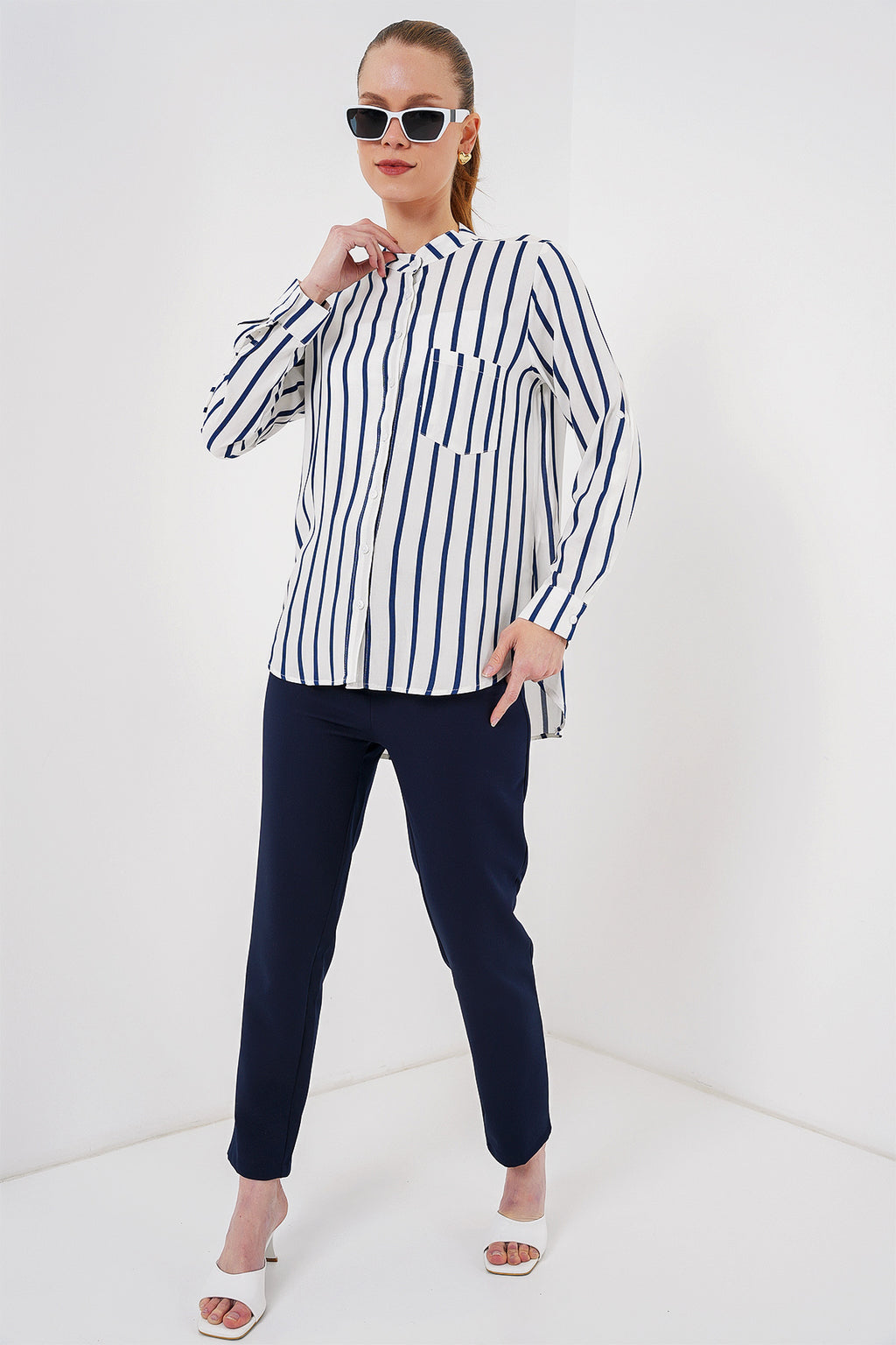 Navy Blue Women Shirt