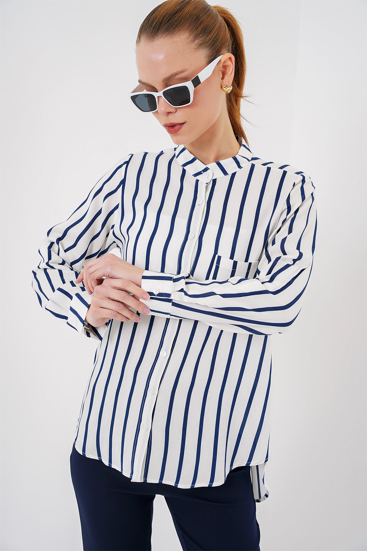 Navy Blue Women Shirt