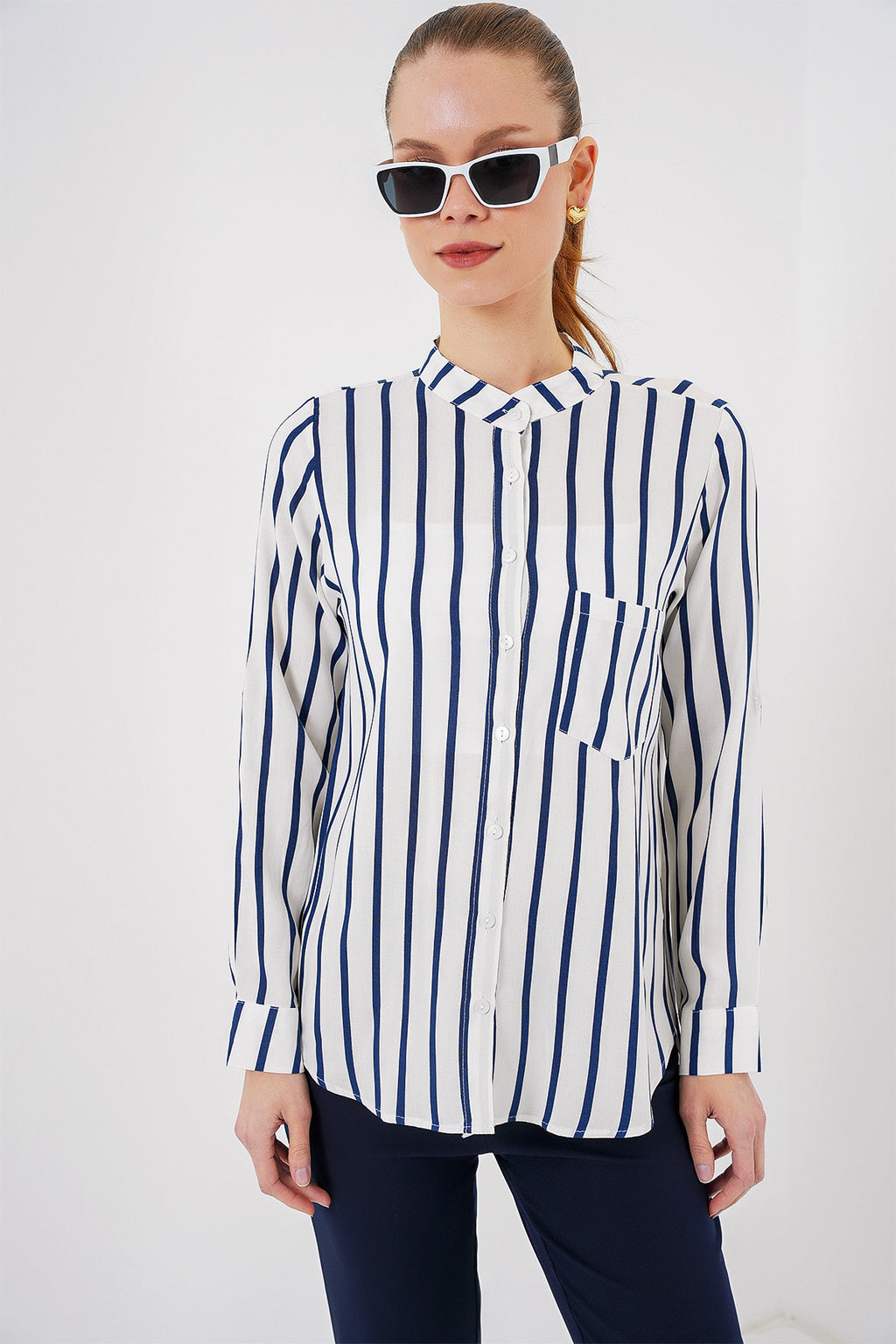 Navy Blue Women Shirt
