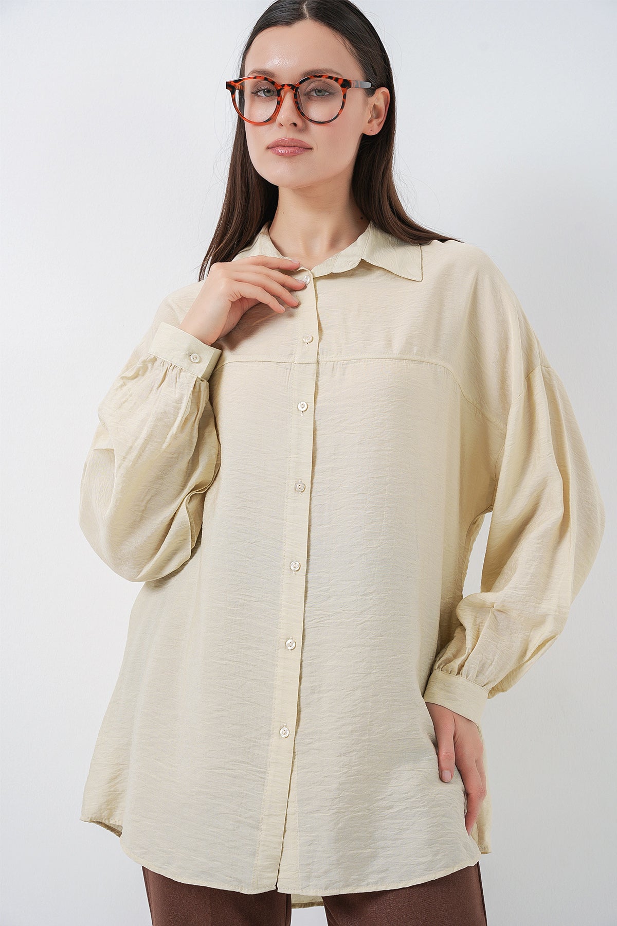 Ecru Women Shirt