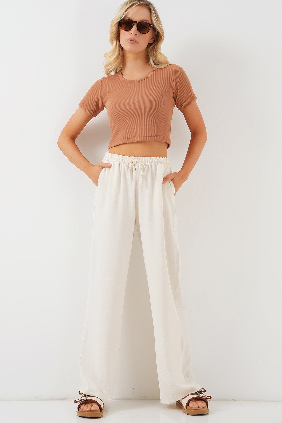 Cream Women Pants